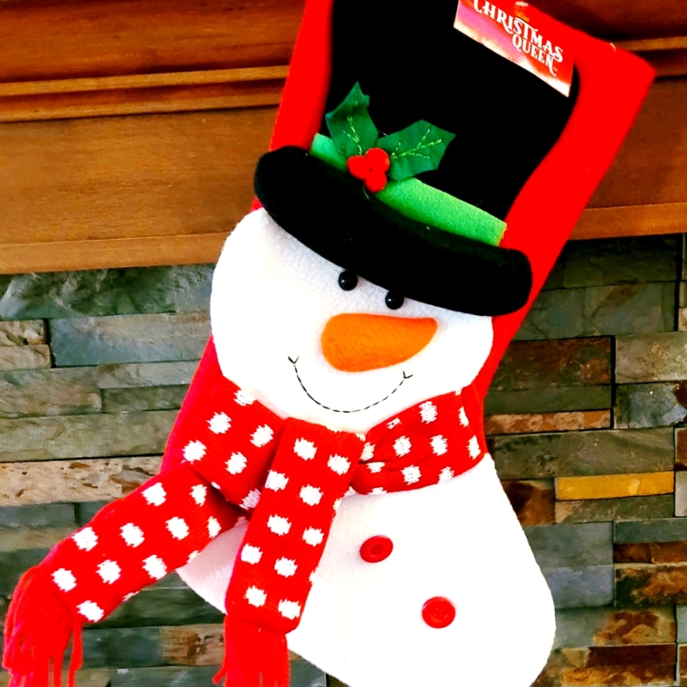 NEW - Lovely Snowman Holiday 18" Stocking by Christmas Queen